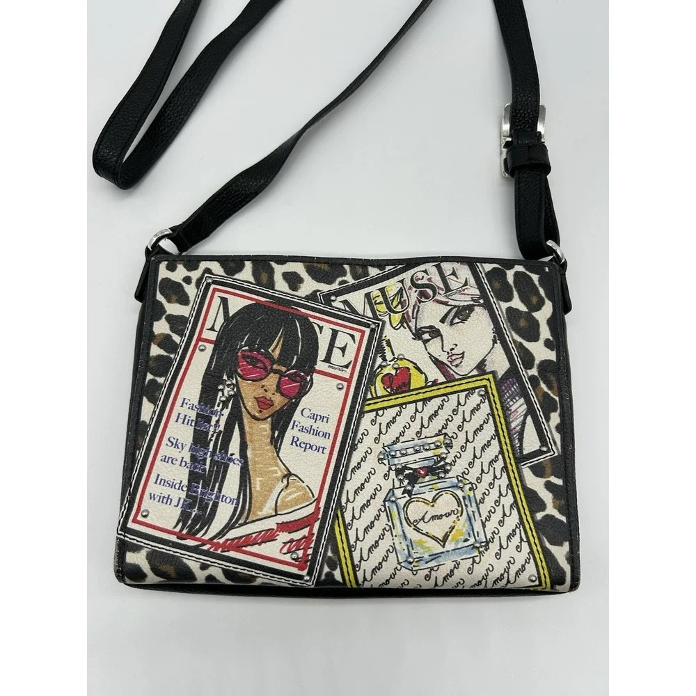 Brighton Fashionista Muse City Organizer Crossbody Bag Tom Clancy Leather RARE